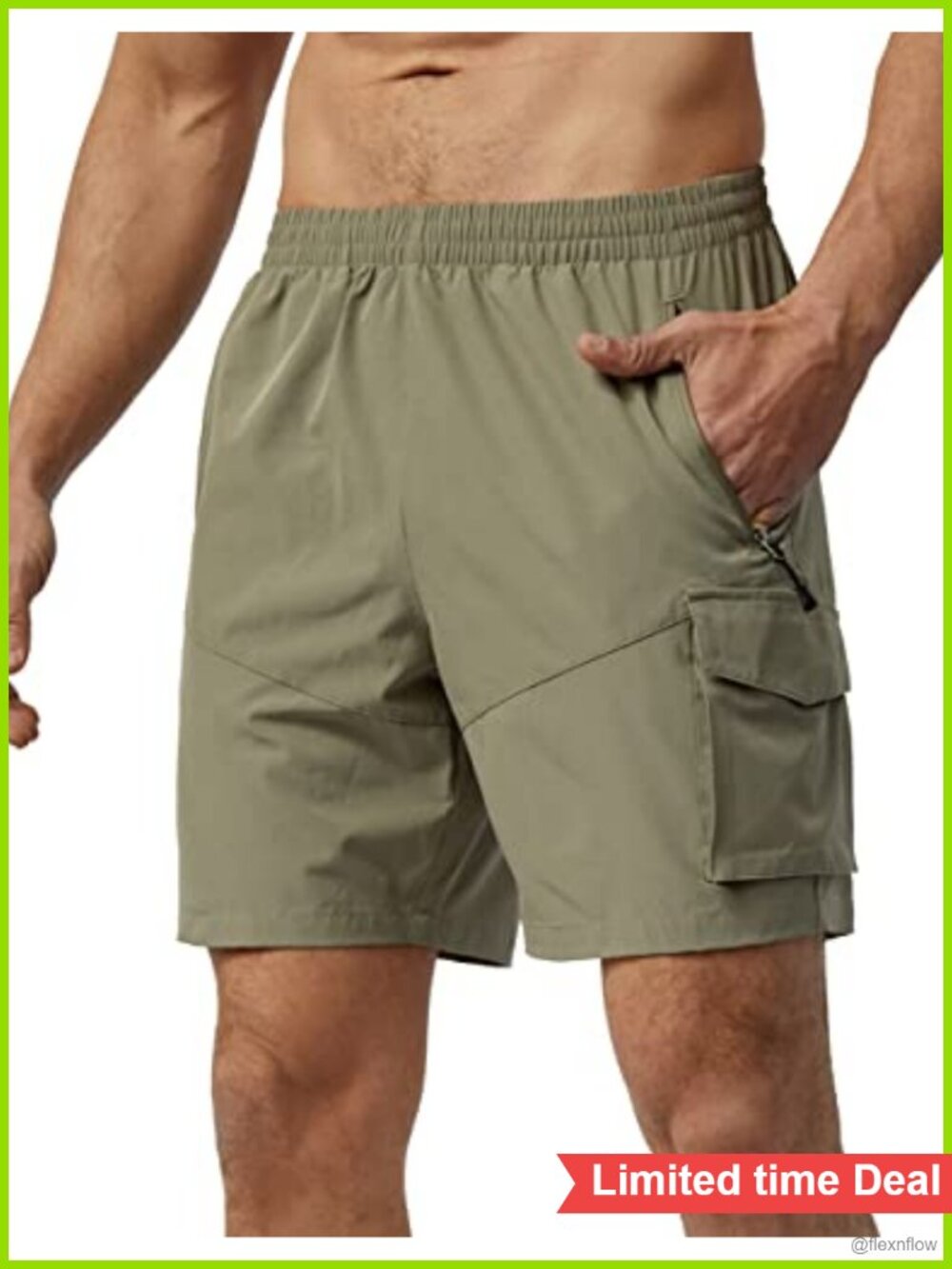 Men's Quick Dry Hiking Cargo Shorts 4-Way Stretch UPF 50+ Multi-Pocket